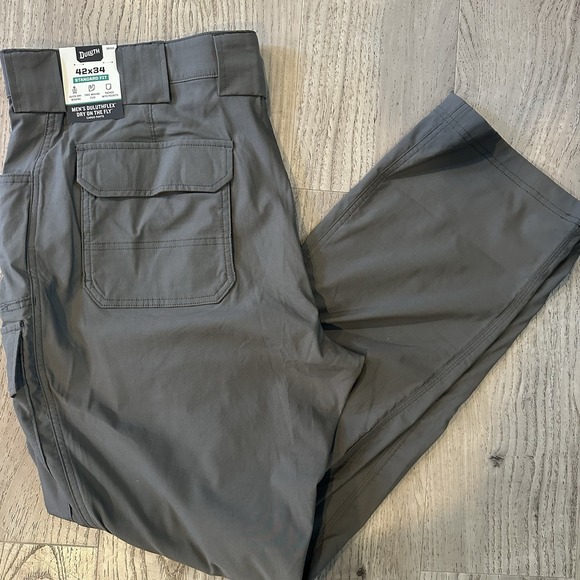 Duluth Trading Flex Dry on the Fly Cargo Pants Men's‎ 42X34 Green Relaxed 36315